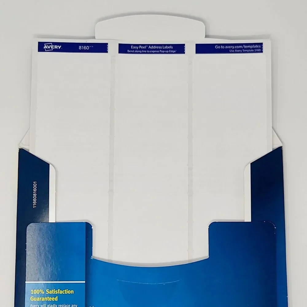 Avery 8160 EASY PEEL Address Labels 23 Sheets Remaining Inkjet White